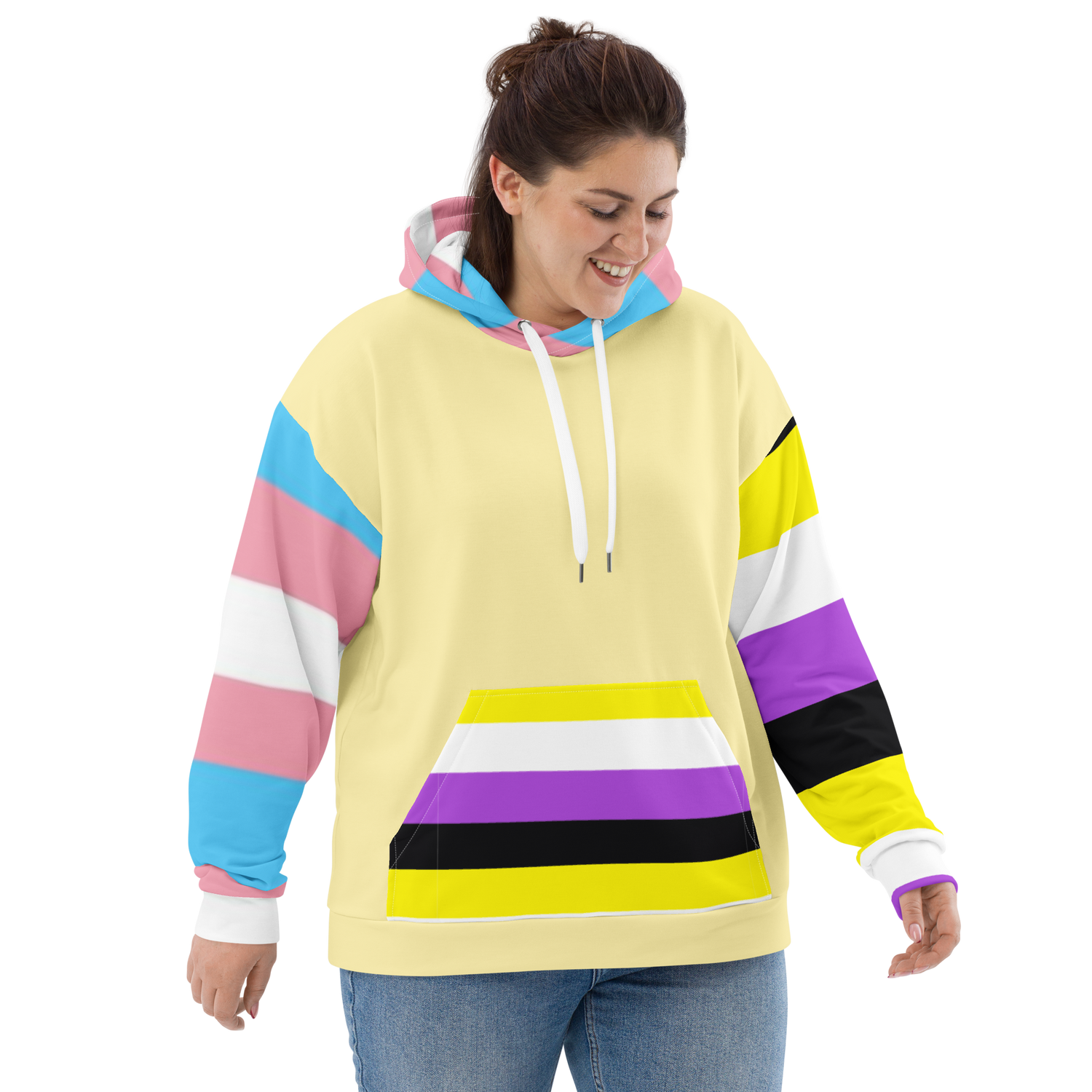 Trans + Non-Binary Flag Hoodie – Inclusive Pride Fashion | Comfortable &amp; Gender-Free Statement Wear