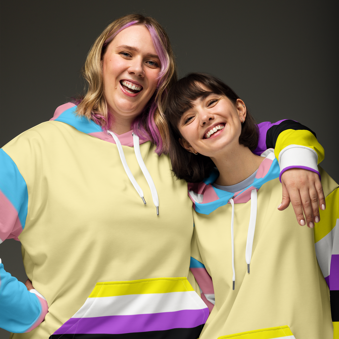 Trans + Non-Binary Flag Hoodie – Inclusive Pride Fashion | Comfortable & Gender-Free Statement Wear