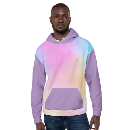 Purple Gradient Hoodie with Non-Binary Pride Wings – Inclusive Fit, Eco-Friendly Cotton Blend