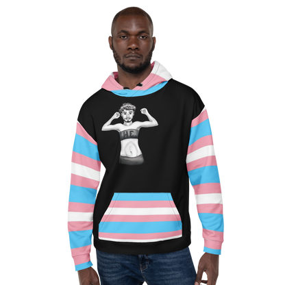 Transgender Flag Hoodie – Relaxed Fit, Premium Cotton Blend | Visible Pride Wear