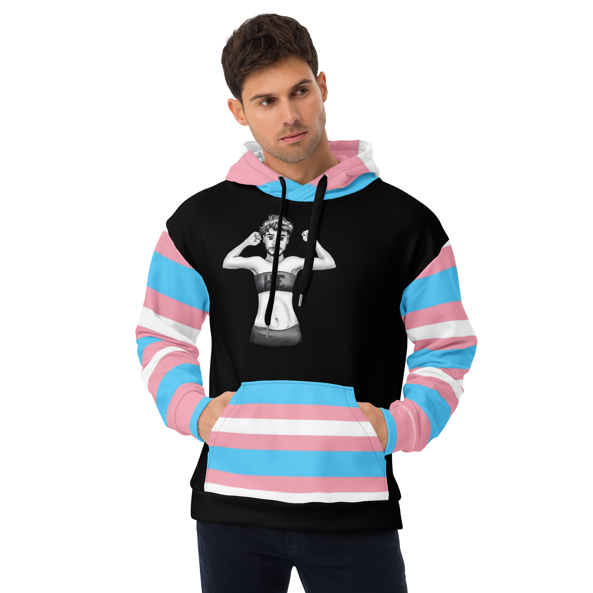 Transgender Flag Hoodie – Relaxed Fit, Premium Cotton Blend | Visible Pride Wear