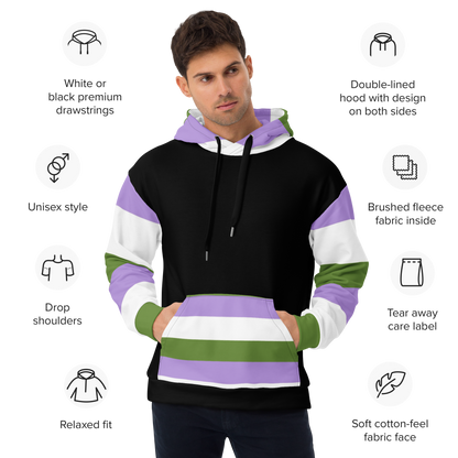 Genderqueer Pride Hoodie – Empowering Statement Design | Soft &amp; Durable Fit