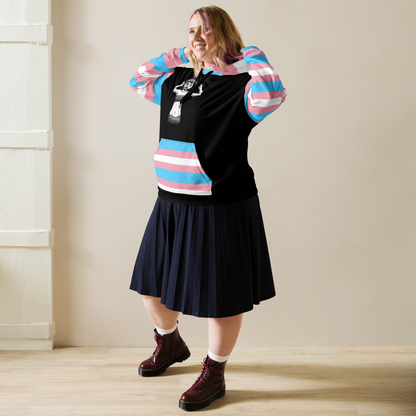 Transgender Pride Flag Hoodie – Light Blue, Pink and White Statement Piece