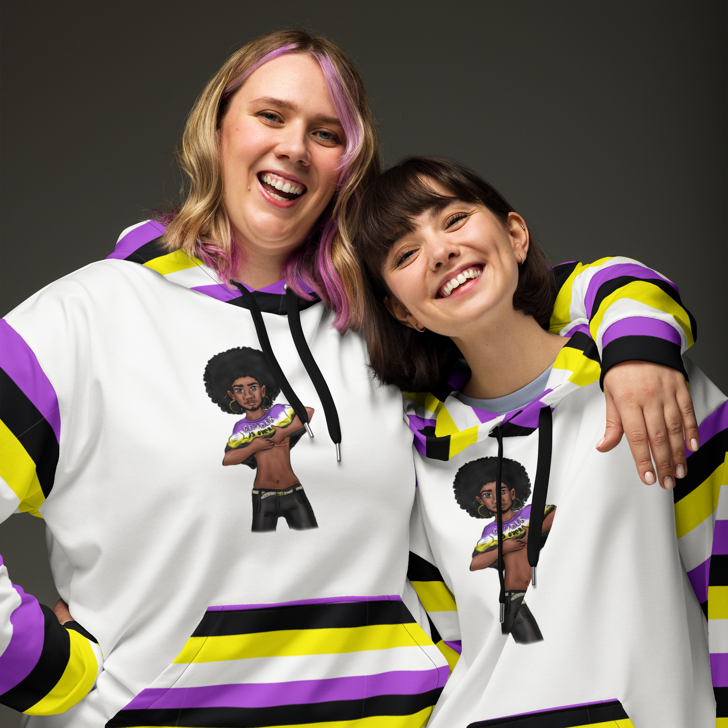 Non-Binary “Gender Is Over” Hoodie – Black and Yellow | Bold, Inclusive &amp; Comfortable