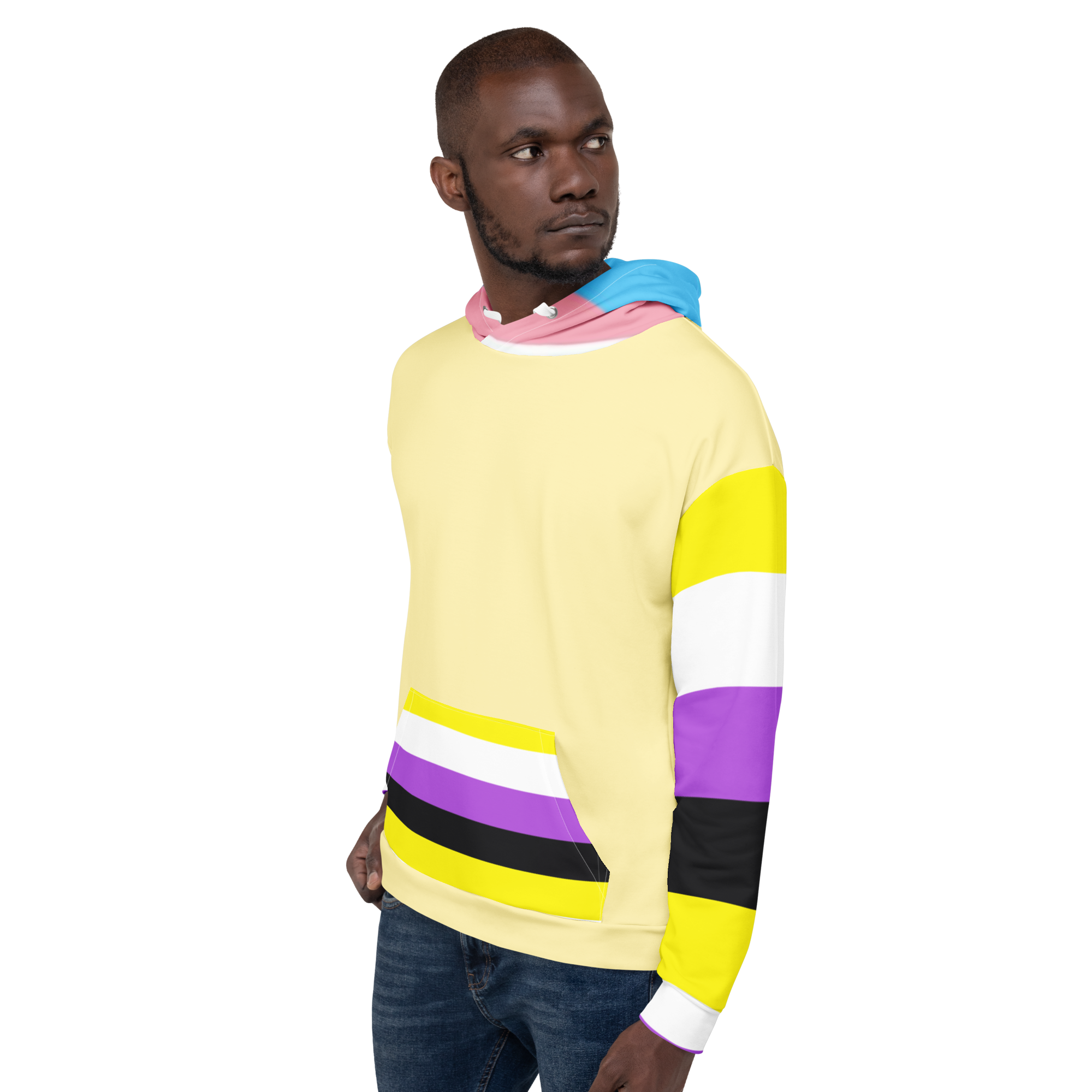 Trans + Non-Binary Flag Hoodie – Inclusive Pride Fashion | Comfortable &amp; Gender-Free Statement Wear