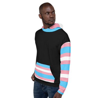 Transgender Pride Flag Hoodie – Light Blue, Pink and White | Inclusive and Comfortable