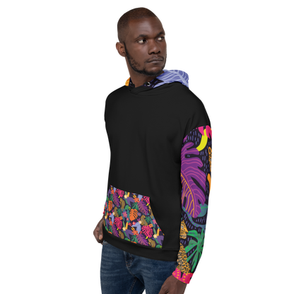 Floral Jaguar Hoodie – Colourful Print with Botanical Motifs | Bold &amp; Artistic Streetwear