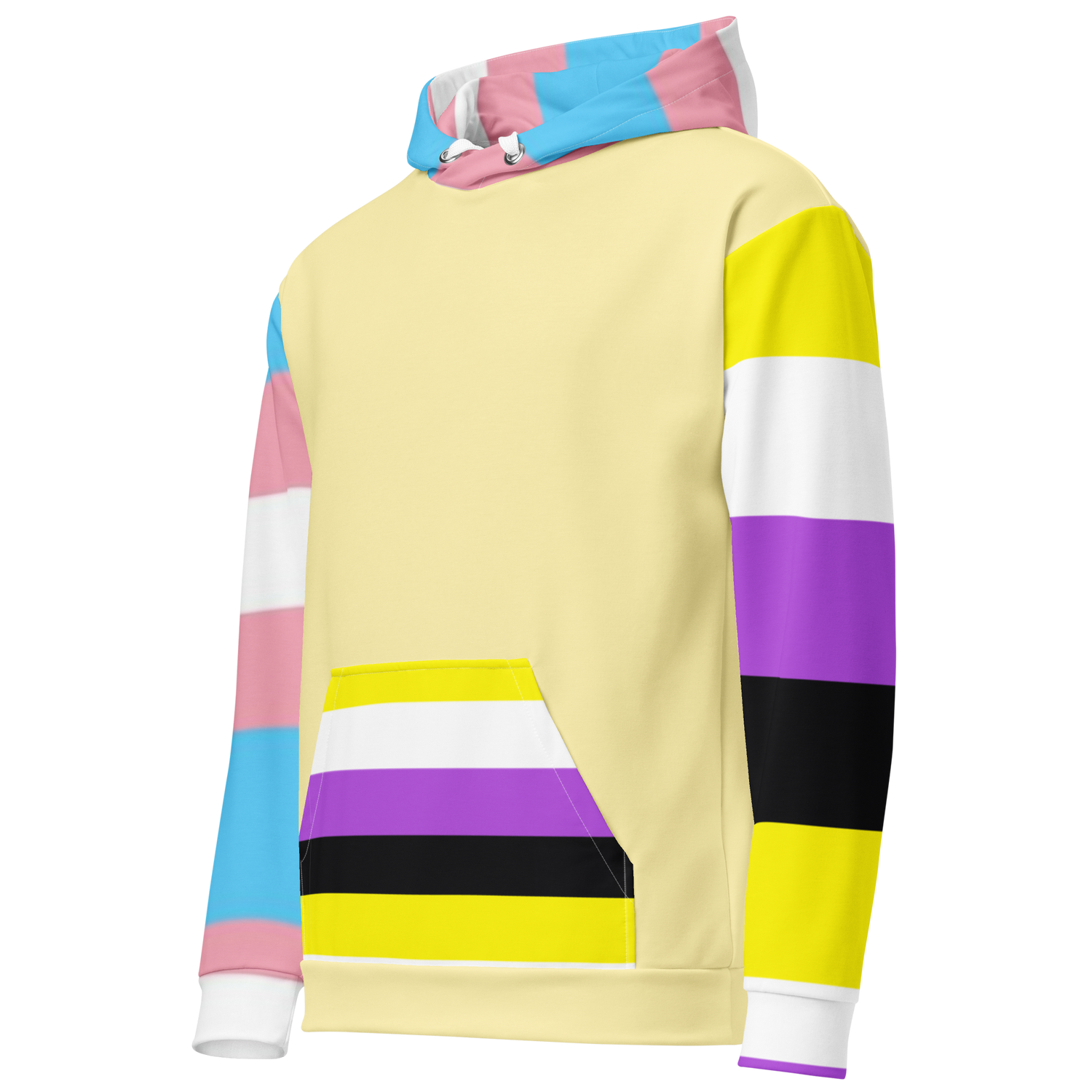 Trans + Non-Binary Flag Hoodie – Inclusive Pride Fashion | Comfortable &amp; Gender-Free Statement Wear