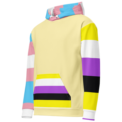Trans + Non-Binary Flag Hoodie – Inclusive Pride Fashion | Comfortable &amp; Gender-Free Statement Wear