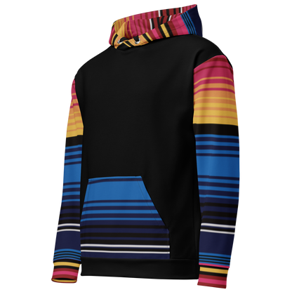 Colour Stripe Hoodie – Bold Style with Black Contrast