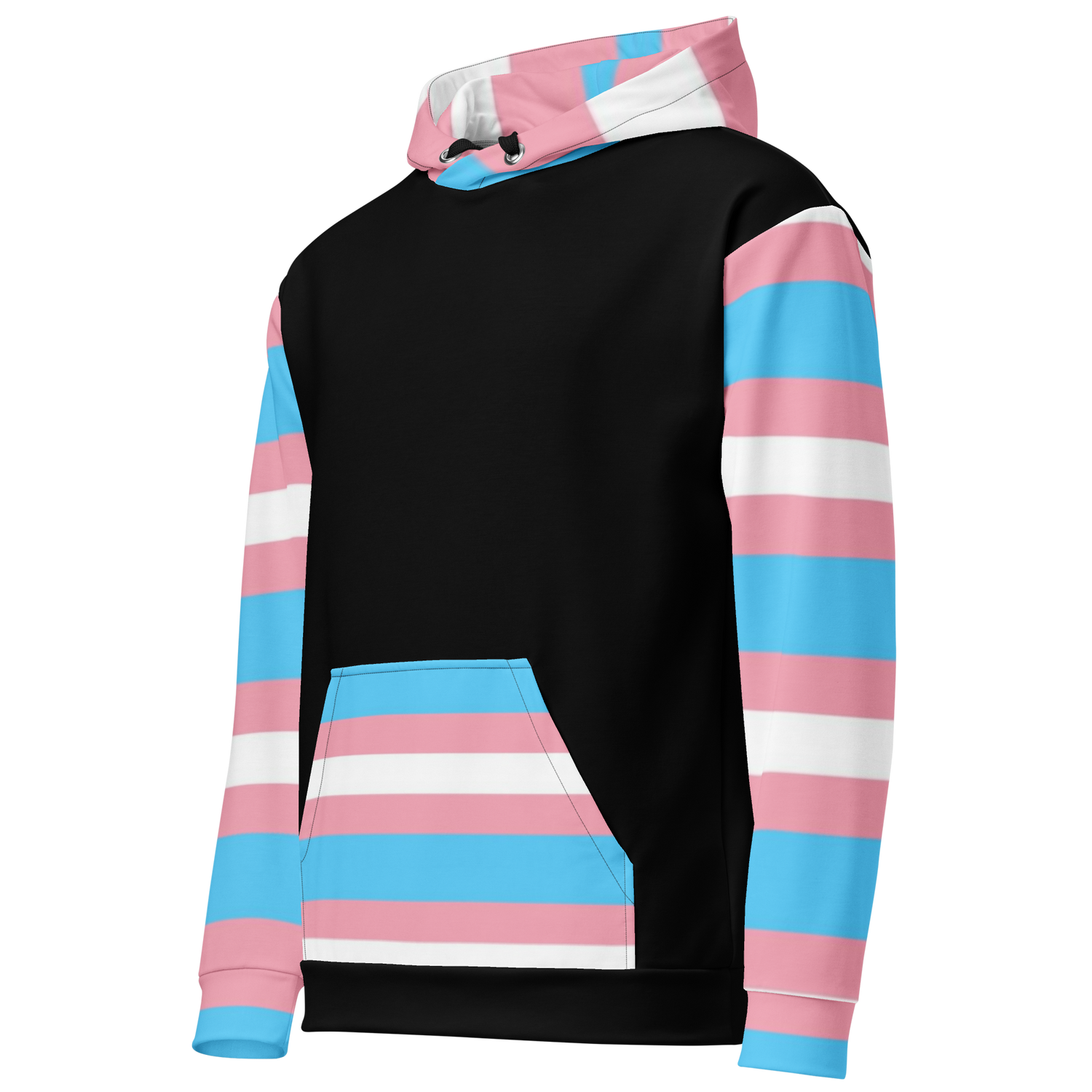 Transgender Pride Flag Hoodie – Light Blue, Pink and White | Inclusive and Comfortable