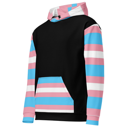 Transgender Pride Flag Hoodie – Light Blue, Pink and White | Inclusive and Comfortable