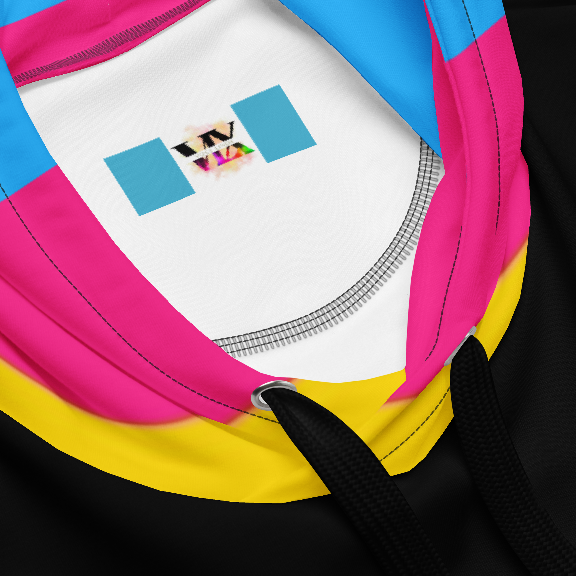 VOCE LINDX Pansexual Flag Hoodie – 95 % Recycled Polyester &amp; 5 % Spandex, Brushed Fleece, Flag Design