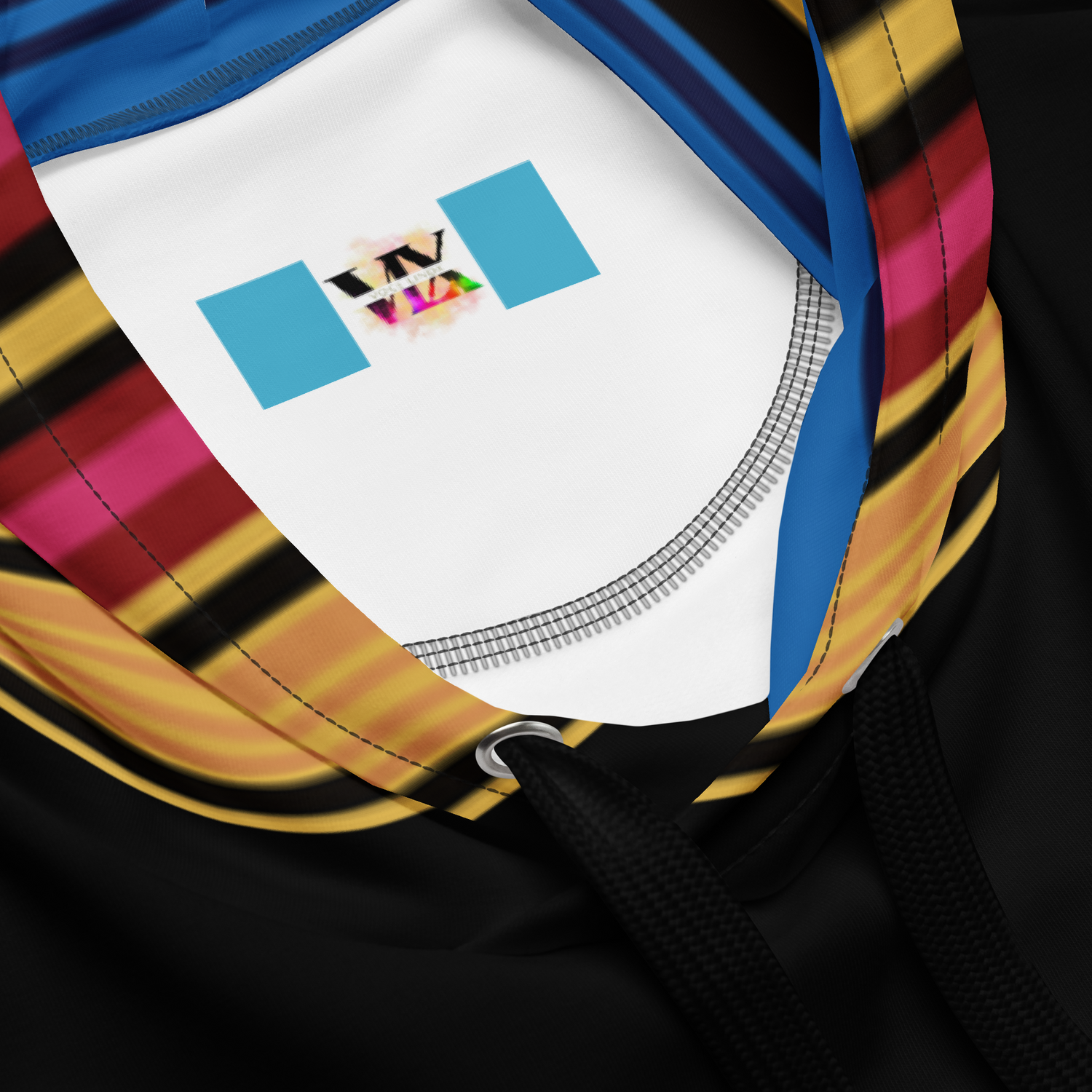 Colour Stripe Hoodie – Bold Style with Black Contrast