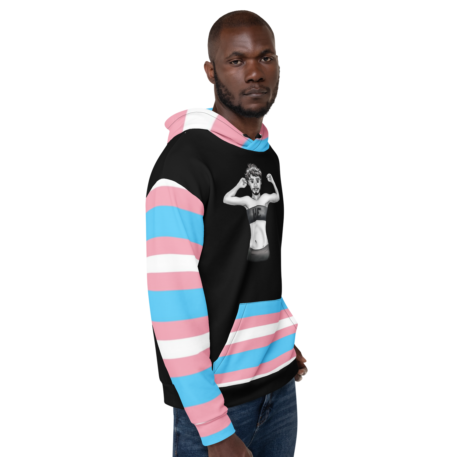 Transgender Flag Hoodie – Relaxed Fit, Premium Cotton Blend | Visible Pride Wear