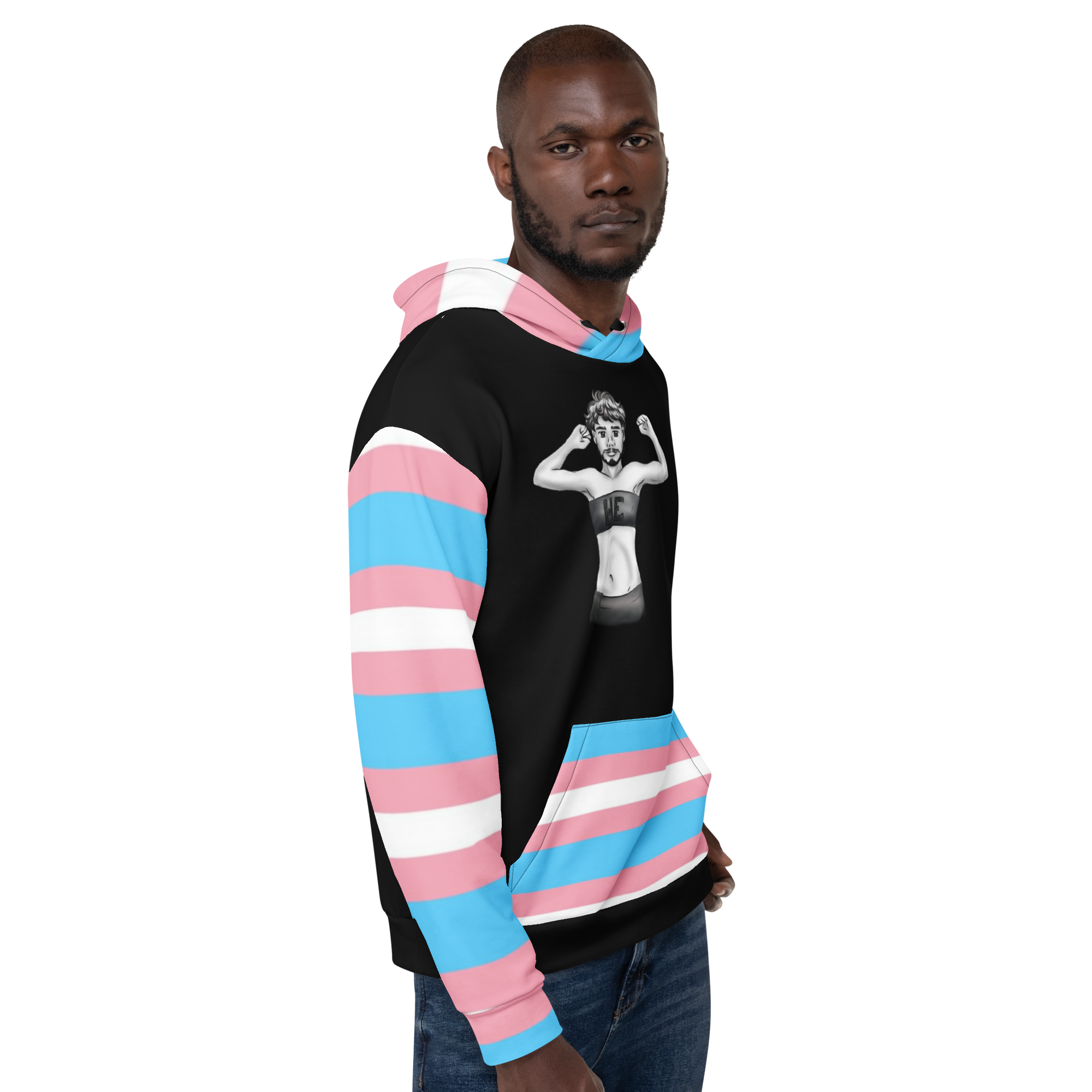 Transgender Flag Hoodie – Relaxed Fit, Premium Cotton Blend | Visible Pride Wear