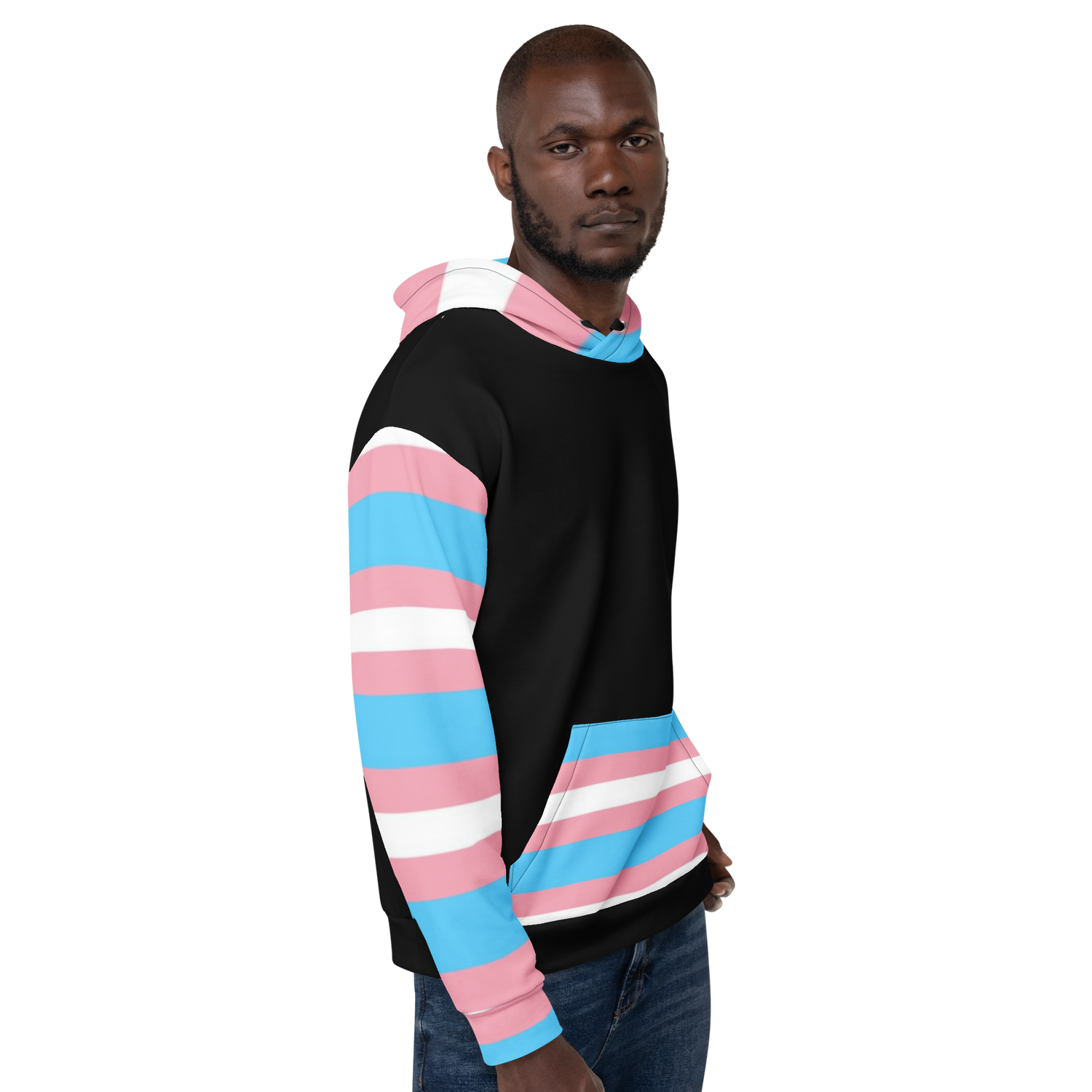Transgender Pride Flag Hoodie – Light Blue, Pink and White | Inclusive and Comfortable