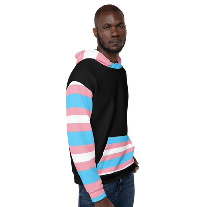 Transgender Pride Flag Hoodie – Light Blue, Pink and White | Inclusive and Comfortable