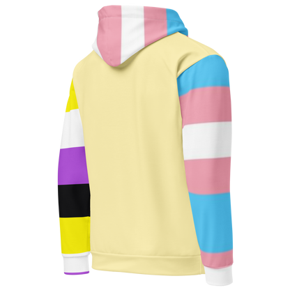 Trans + Non-Binary Flag Hoodie – Inclusive Pride Fashion | Comfortable &amp; Gender-Free Statement Wear