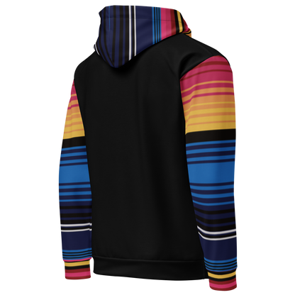 Colour Stripe Hoodie – Bold Style with Black Contrast
