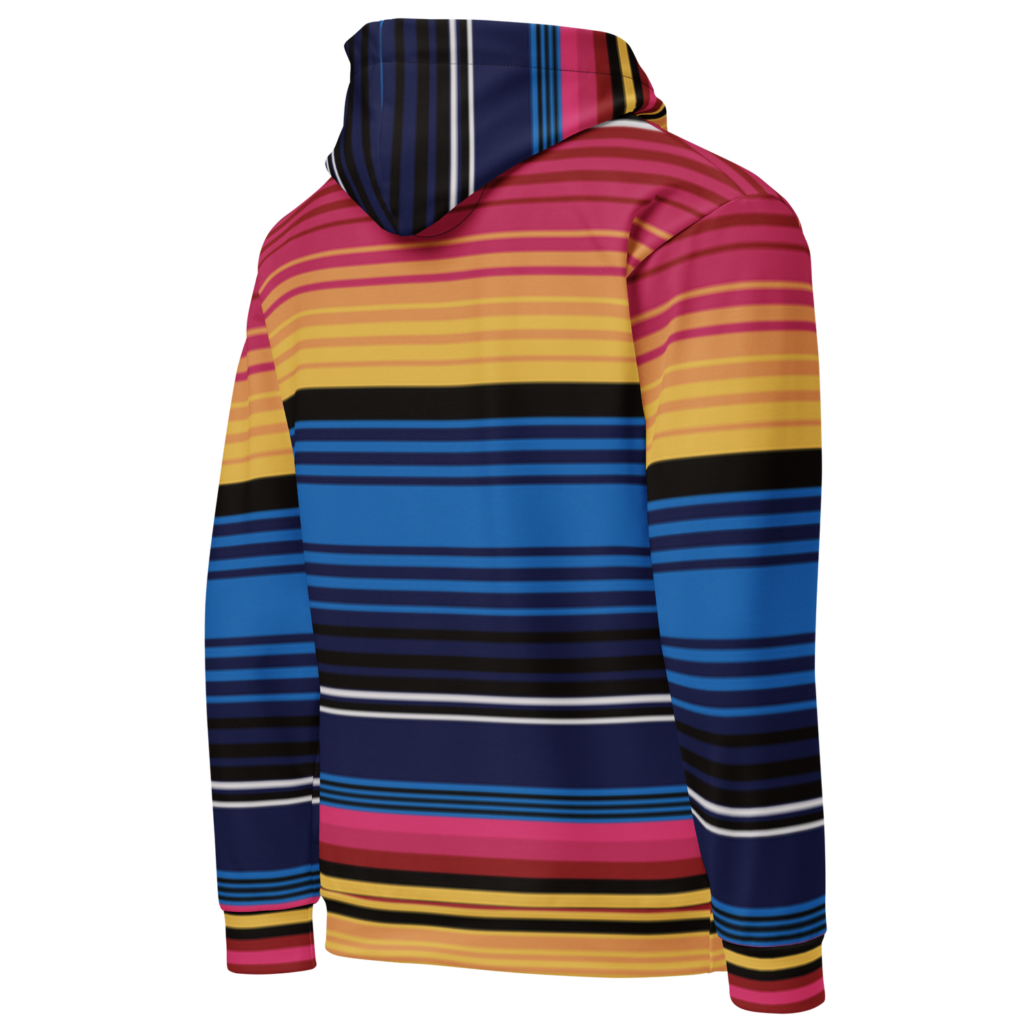 Coloured Stripe Hoodie – Vibrant Band Print | Relaxed Cotton-Blend Sweatshirt