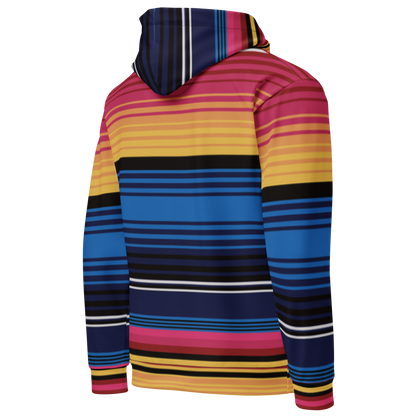 Coloured Stripe Hoodie – Vibrant Band Print | Relaxed Cotton-Blend Sweatshirt