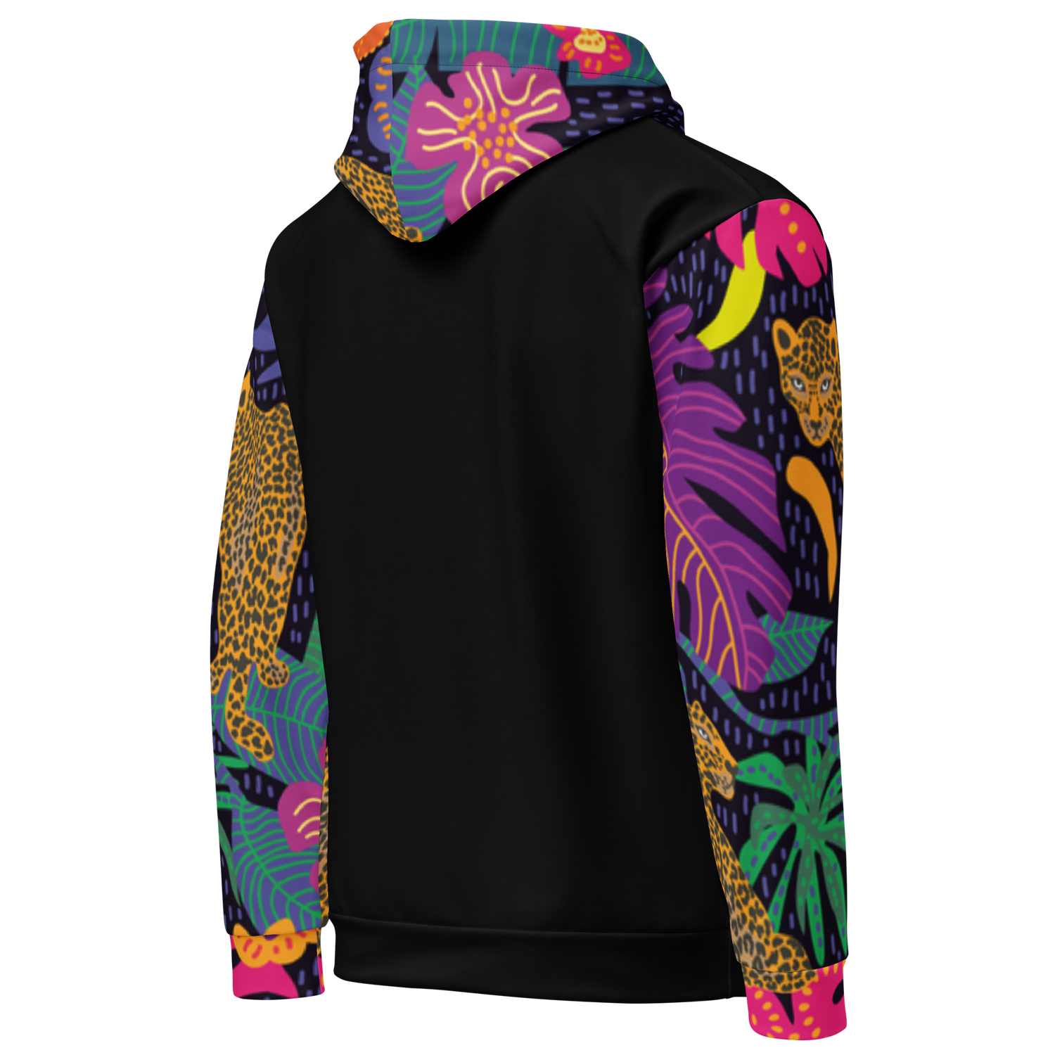 Floral Jaguar Hoodie – Colourful Print with Botanical Motifs | Bold &amp; Artistic Streetwear
