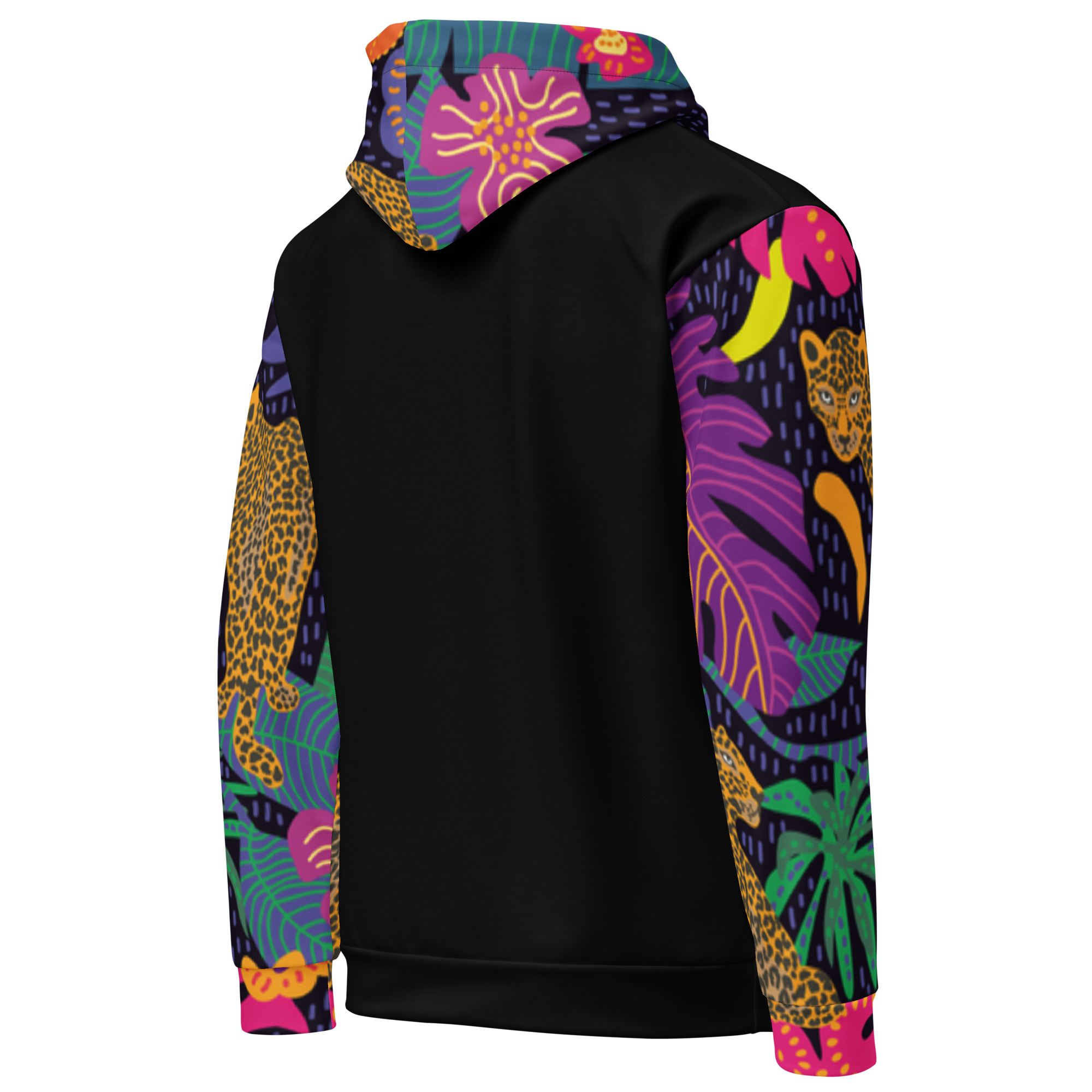 Floral Jaguar Hoodie – Colourful Print with Botanical Motifs | Bold &amp; Artistic Streetwear