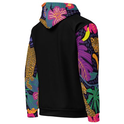 Floral Jaguar Hoodie – Colourful Print with Botanical Motifs | Bold &amp; Artistic Streetwear