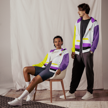 Nonbinary Pride Zip Hoodie – Soft Fleece, Metal Zip, Front Pockets, Inclusive Fit | Voce Lindx