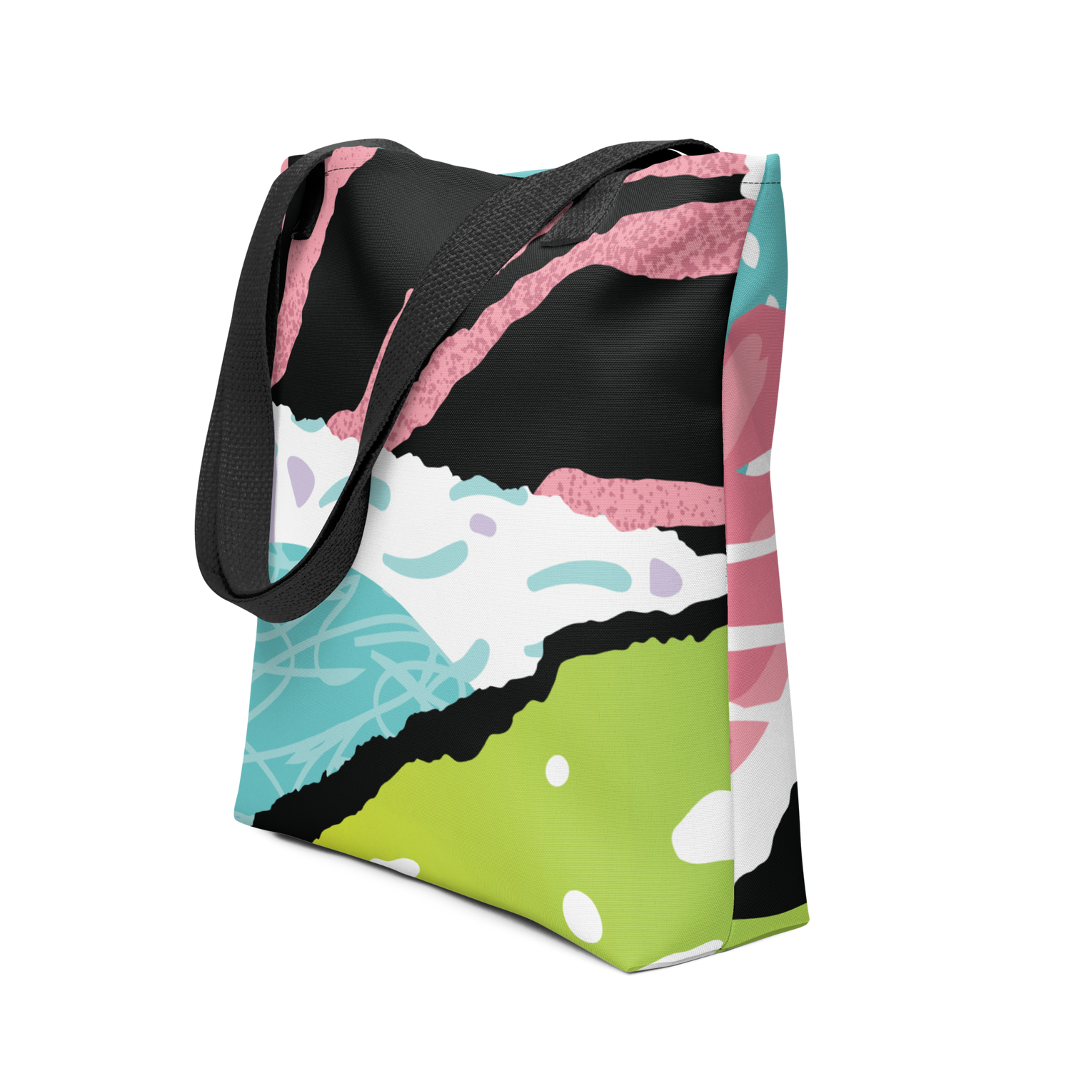 Large Abstract Floral Tote Bag – Durable, Colourful, Eco-Friendly Shoulder Bag for Everyday Use