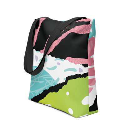 Large Abstract Floral Tote Bag – Durable, Colourful, Eco-Friendly Shoulder Bag for Everyday Use