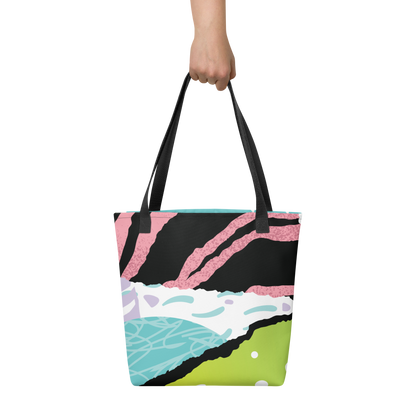 Large Abstract Floral Tote Bag – Durable, Colourful, Eco-Friendly Shoulder Bag for Everyday Use