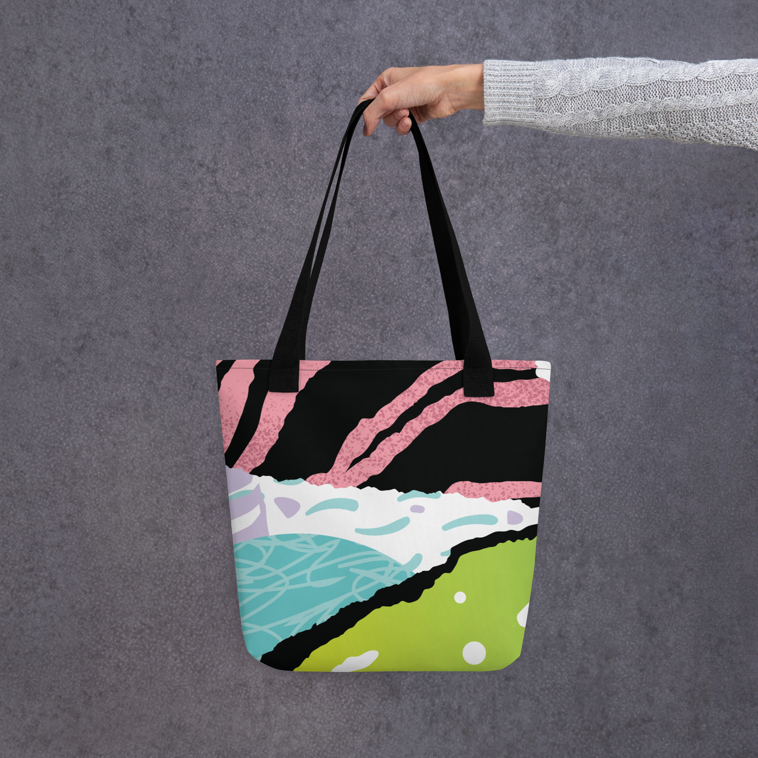 Large Abstract Floral Tote Bag – Durable, Colourful, Eco-Friendly Shoulder Bag for Everyday Use