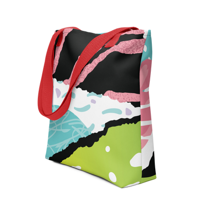 Large Abstract Floral Tote Bag – Durable, Colourful, Eco-Friendly Shoulder Bag for Everyday Use