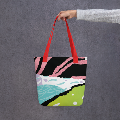 Large Abstract Floral Tote Bag – Durable, Colourful, Eco-Friendly Shoulder Bag for Everyday Use