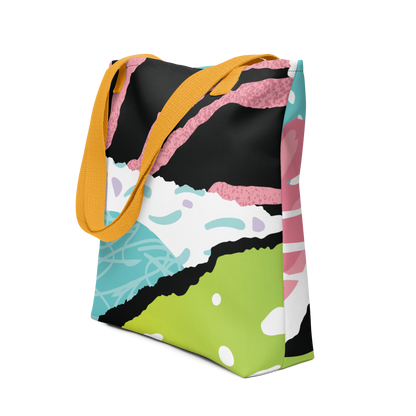 Large Abstract Floral Tote Bag – Durable, Colourful, Eco-Friendly Shoulder Bag for Everyday Use