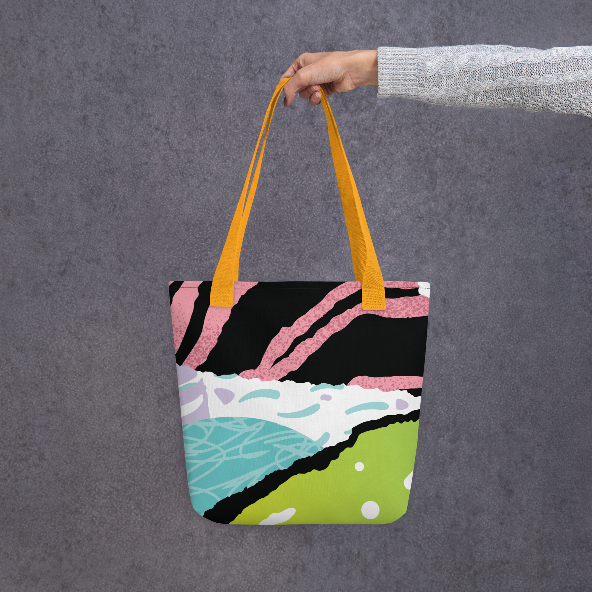 Large Abstract Floral Tote Bag – Durable, Colourful, Eco-Friendly Shoulder Bag for Everyday Use