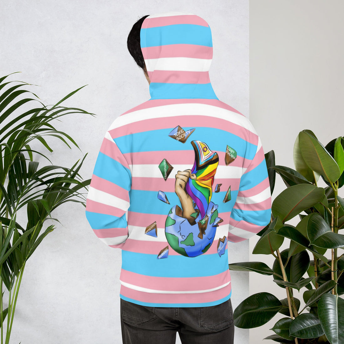 Trans Pride Hoodie – Planet Resistance Design | Bold, Comfortable, Inclusive Statement Piece