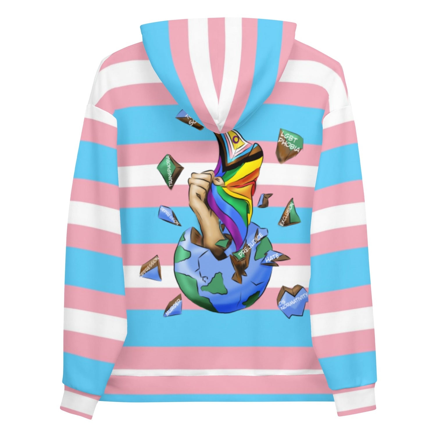Trans Pride Hoodie – Planet Resistance Design | Bold, Comfortable, Inclusive Statement Piece