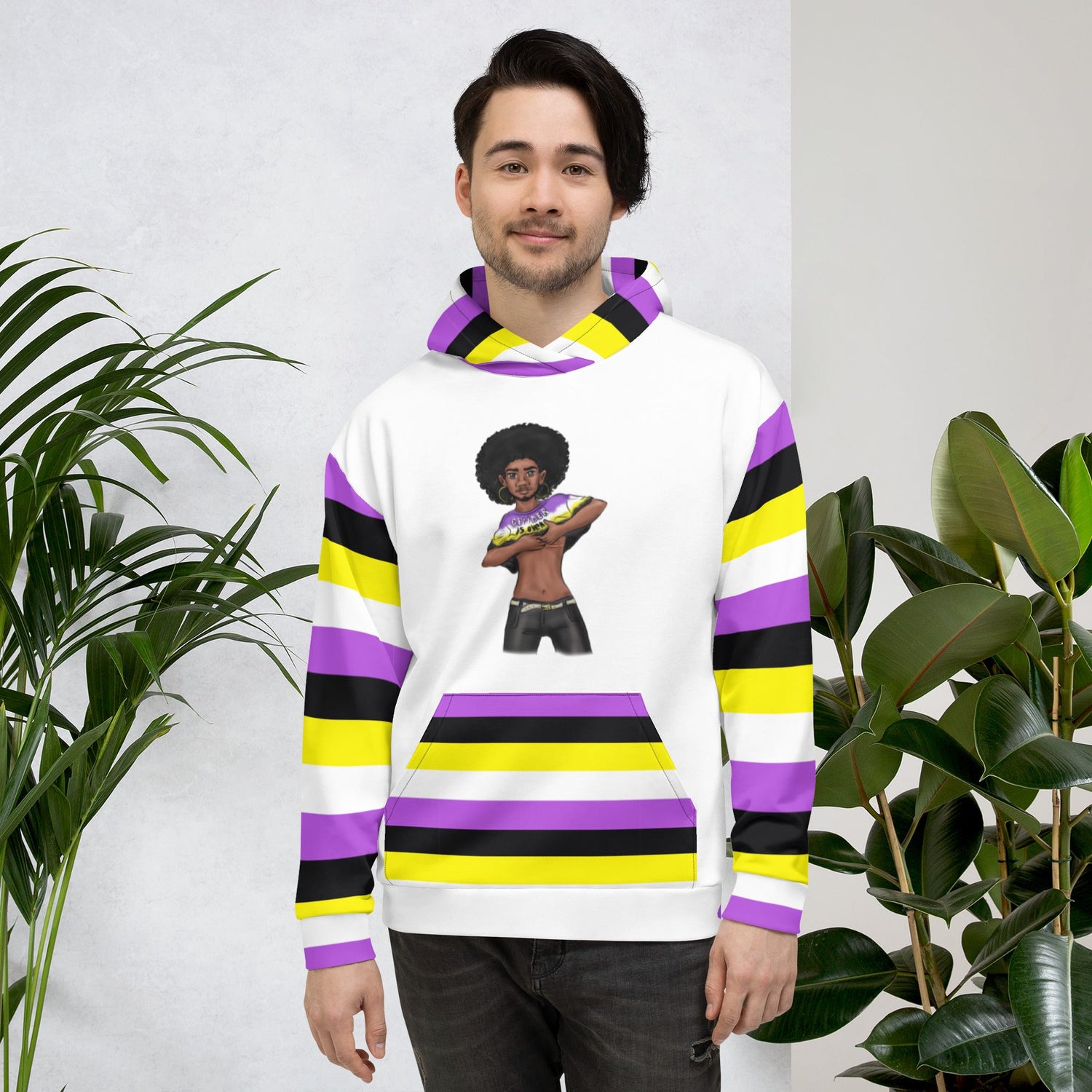 “Gender Is Over” Hoodie – Diverse Pride Flag Design | Recycled, Comfortable &amp; Inclusive Fit