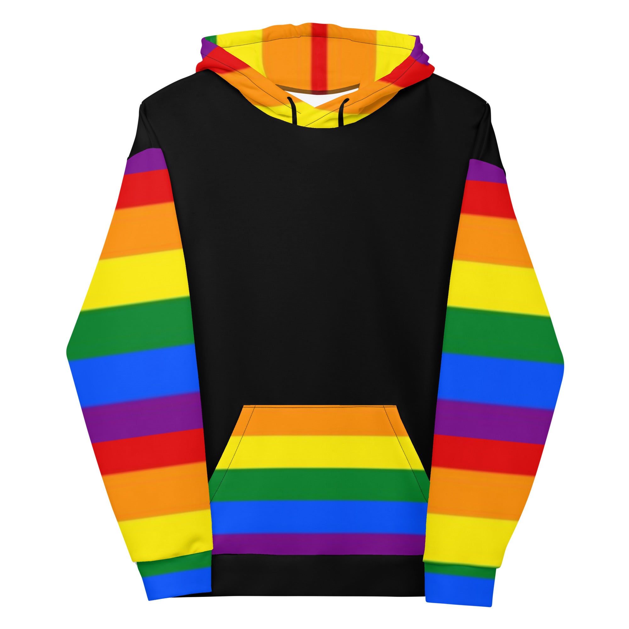 Rainbow Pride Flag Hoodie – LGBTQIA+ Statement | Colourful, Soft &amp; Eco-Conscious Fit