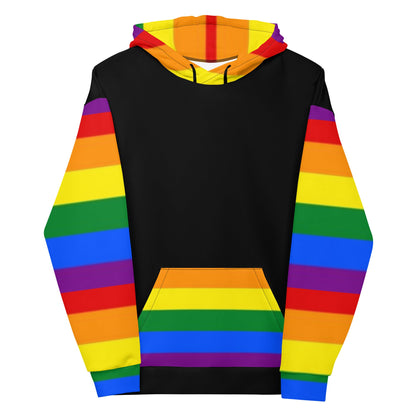 Rainbow Pride Flag Hoodie – LGBTQIA+ Statement | Colourful, Soft &amp; Eco-Conscious Fit