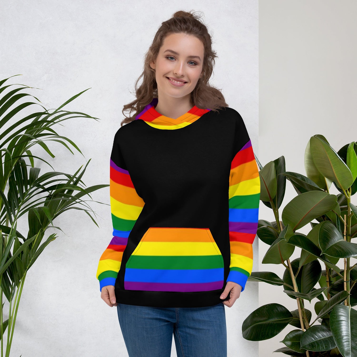 Rainbow Pride Flag Hoodie – LGBTQIA+ Statement | Colourful, Soft &amp; Eco-Conscious Fit