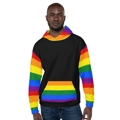 Rainbow Pride Flag Hoodie – LGBTQIA+ Statement | Colourful, Soft &amp; Eco-Conscious Fit