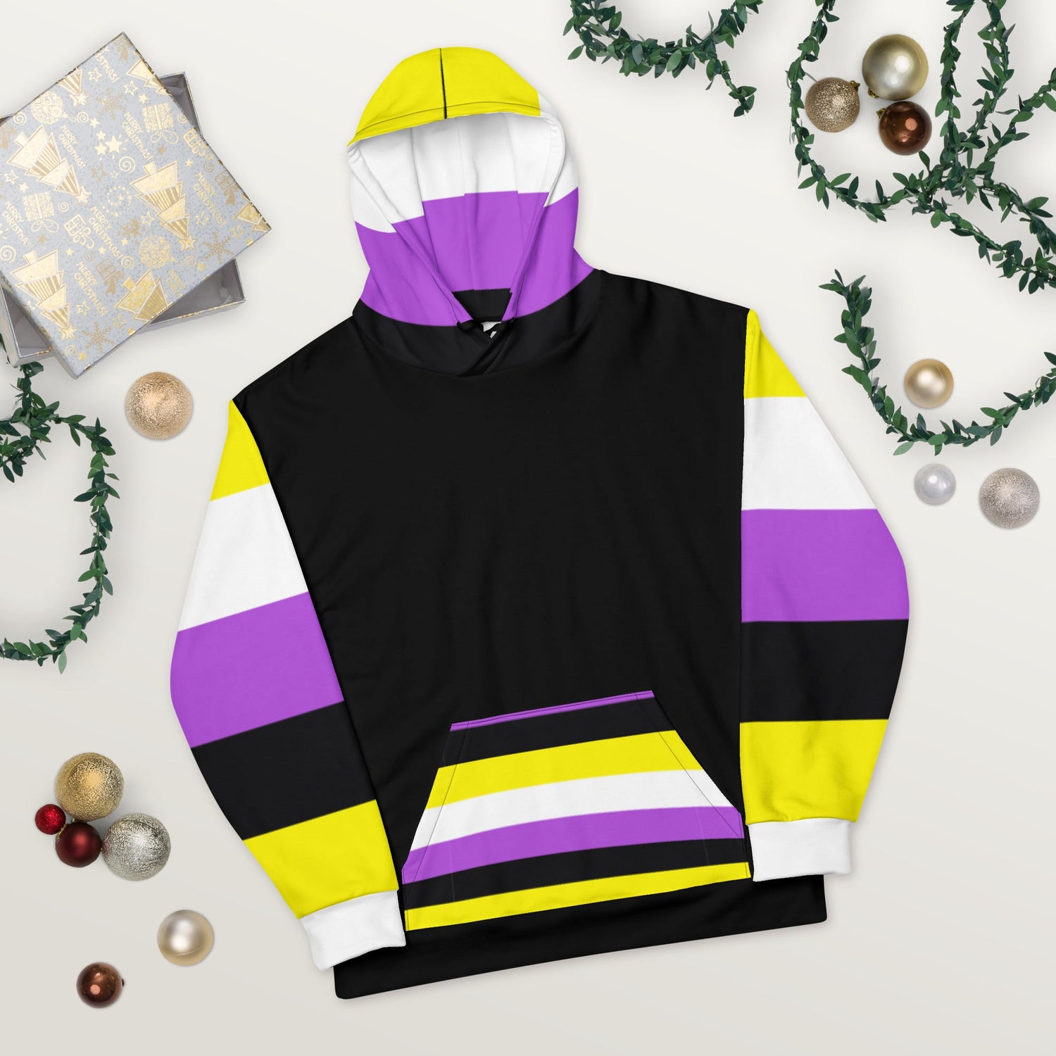 Non-Binary Pride Flag Hoodie – Soft, Sustainable &amp; Inclusive Pridewear