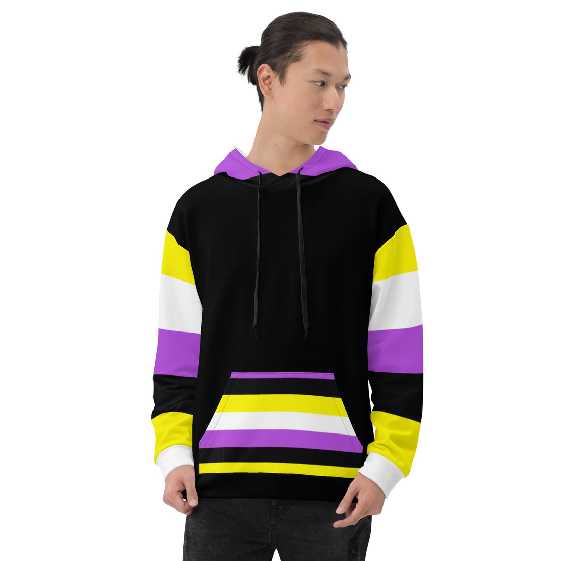 Non-Binary Pride Flag Hoodie – Soft, Sustainable & Inclusive Pridewear