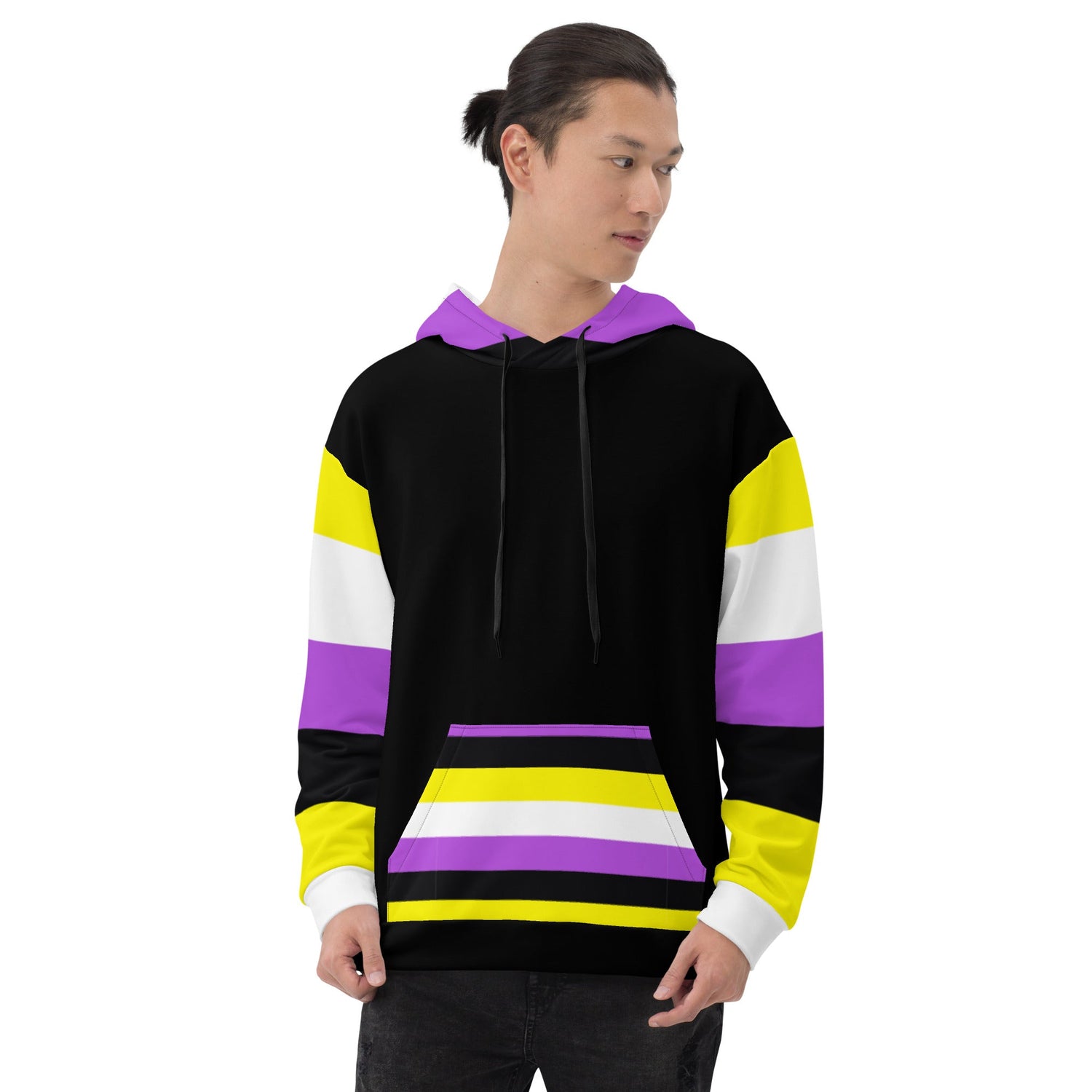 Non-Binary Pride Flag Hoodie – Soft, Sustainable &amp; Inclusive Pridewear