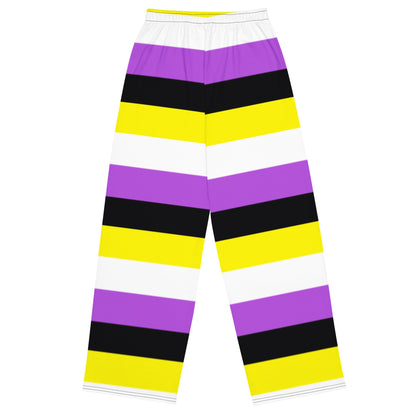 Non-Binary Pride Flag Wide-Leg Trousers – Bold, Comfortable and Inclusive Statement Pants