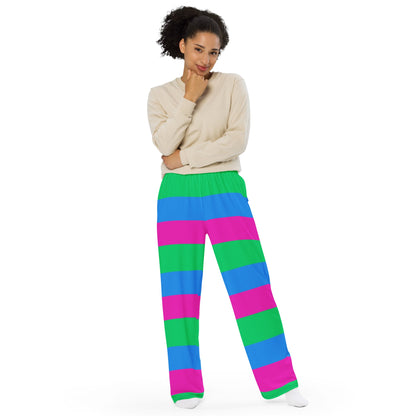 Wide-Leg Pants with Polysexual Pride Flag – Colourful, Comfortable &amp; Inclusive Design